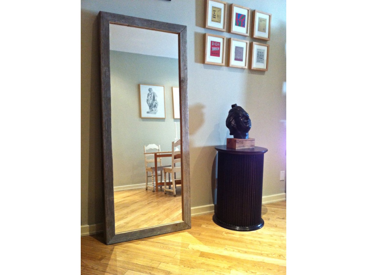 Reclaimed Barn Wood Mirror Standing Large Free